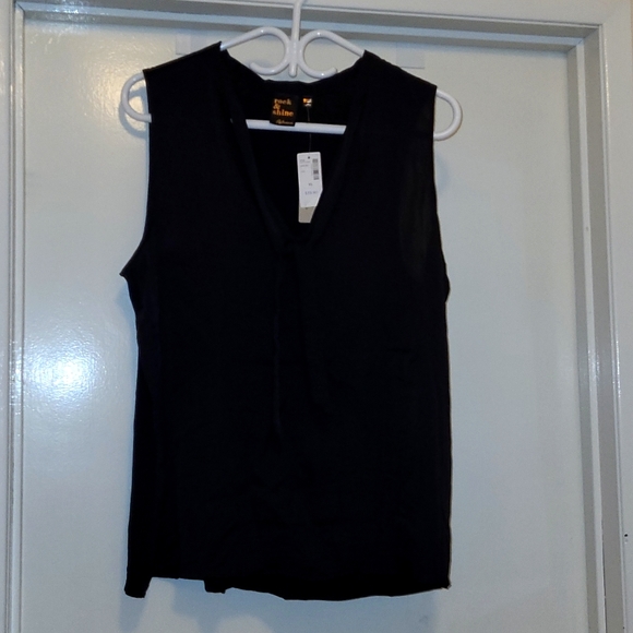 XL NWT Black Satin Front Sleeveless Tank Reitmans - Picture 1 of 5